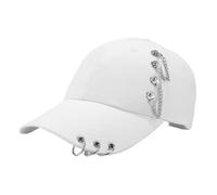 Baseball cap with Circle Ring Hats for Women Men Unisex Hip Hop Black White Adjustable Solid Color