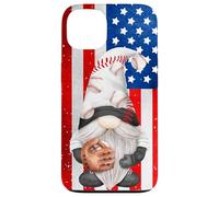 Baseball Catcher For Dad With American Flag Patriotic Gnome Custodia per iPhone 13