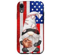 Baseball Catcher For Dad With American Flag Patriotic Gnome Custodia per iPhone XR