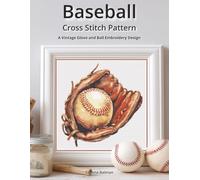 Baseball Cross Stitch Pattern: A Vintage Glove and Ball Embroidery Design