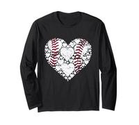 Baseball Cuore Amore Gioco Sport Fan Giornata del Gioco Maglia a Manica