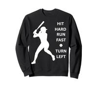 Baseball da Donna Hit Hard Run Veloce Giro A Sinistra Felpa