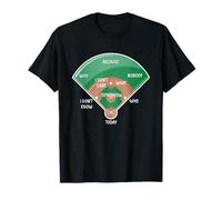 Baseball Diamond Fielding Chart Sport Divertenti Chi è al Primo Maglietta