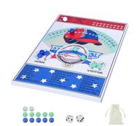 Baseball Dice Board Game Thick Solid Wood Dice and Marble Board Game Fun Color Pattern Double Battle Table Game for Family Party Holiday Gatherings (Flag color)