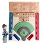 Baseball Dice Board Game - Wooden Tabletop Game With Dice And Beads | Wooden Baseball Game Board, Includes 2 Dice And 12 Beads For Family, Friends, Parties, Gatherings And Social Game Nights