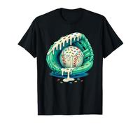 Baseball Drip Ice Cream Sprinkles Mint Baseball Glove Maglietta