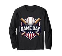 Baseball Game Day Fan Amante Giocatore Coach Spettatore Americano Maglia a Manica