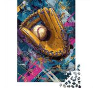 Baseball Glove & Ball Art Print Jigsaw Puzzle Impossible 1000 Pezzi Decorazione Per La Casa. Giochi Rilassamento E Intelligence Per Adulti E Ragazzi Da 14 Anni 38x26cm/1000pcs