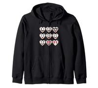 Baseball Heart Faces Cute Love Fan Felpa con Cappuccio