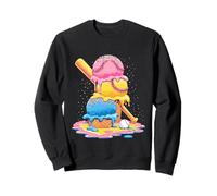 Baseball Ice Cream Drip Cone Divertente Gioventù Ragazzi Amanti dello Sport Felpa