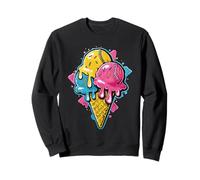 Baseball Ice Cream Drip Cone Divertente Gioventù Ragazzi Amanti dello Sport Felpa