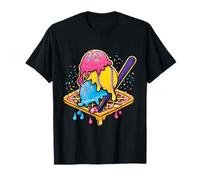 Baseball Ice Cream Drip Cone Divertente Gioventù Ragazzi Amanti dello Sport Maglietta