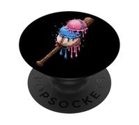 Baseball Ice Cream Drip Cone Divertente Gioventù Ragazzi Amanti dello Sport PopSockets PopGrip Adesivo