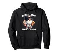 Baseball Is My Favorite Season Baseball Gnome With Sayings Felpa con Cappuccio