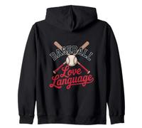 Baseball Is My Love Language Fan Player Bats Gioco di Palla Felpa con Cappuccio