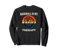 Baseball Is My Therapy Vintage Retro Glove Player Felpa