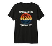 Baseball Is My Therapy Vintage Retro Glove Player Maglietta Premium