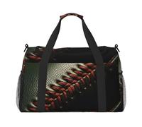 Baseball Lace Close Up3 stampa bagaglio a mano per donne uomini spalla Weekender Crossbody Bag per Yoga Viaggi Must Haves, nero, Taglia unica