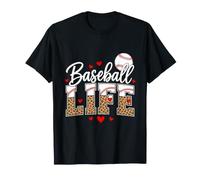 Baseball Life Leopard Print Baseball Mamma Sport Madre Maglietta