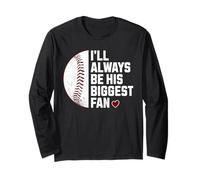 Baseball Mom I'll Always be His Big Fan Maglia a Manica