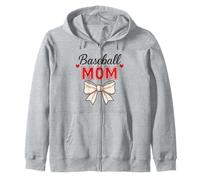 Baseball Mom - Simpatico fiocco a forma di cuoricino con cuciture rosse, da softball Felpa con Cappuccio