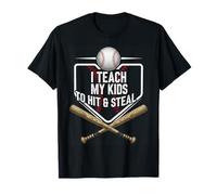 Baseball Papà Mamma Io Insegnare Il mio Bambino Per Colpire E Rubare Per Gli Uomini Wom Maglietta