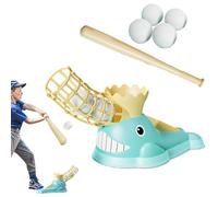 Baseball Pitching Machine Outdoor Toy, Adjustable Swing Trainer, Batting Practice Pitcher, Bat and Ball Set for Kids, Family, Backyard Games, Training, Sport Activities, 13,39 x 8,66 x 9,06 pollici