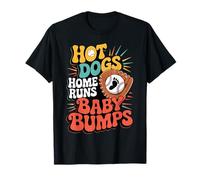 Baseball Pregnancy Shower Hot Dogs Home Runs Baby Bumps Maglietta