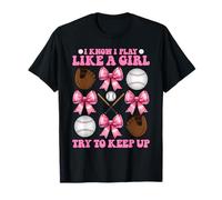 Baseball Ragazza Mamma Mamma Coquette So che gioco come una ragazza Maglietta