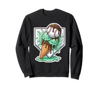 Baseball Ragazzi Ice Cream Drip Baseball Ragazzi Giovani Mint Choco Felpa