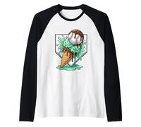 Baseball Ragazzi Ice Cream Drip Baseball Ragazzi Giovani Mint Choco Maglia con Maniche Raglan