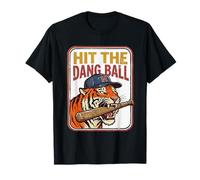 Baseball retrò Tiger Hit The Dang Ball Maglietta