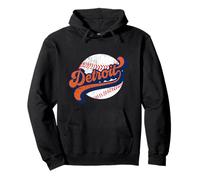 Baseball retrò Vintage di Detroit Felpa con Cappuccio