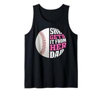 Baseball Saying She Gets It from Her Dad Funny Baseball Dad Canotta