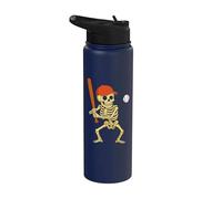 Baseball scheletro, uomini e donne | Halloween divertente Stainless Steel Insulated Water Bottle