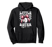 Baseball Sister Girl Coquette Bow La Sorellina Più Grande Fan Felpa con Cappuccio
