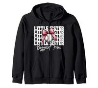 Baseball Sister Girl Coquette Bow La Sorellina Più Grande Fan Felpa con Cappuccio