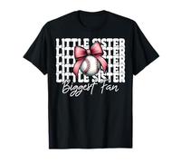 Baseball Sister Girl Coquette Bow La Sorellina Più Grande Fan Maglietta