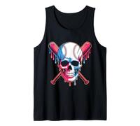 Baseball Skull With Crossed Bats Dripping Canotta