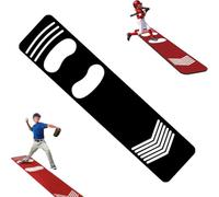 Baseball Sliding Mat,Batting Mat for Baseball and Softball Pitching Trainer,Training Non Slip Shock,with Footprint Guide,for Practice Softball Hitting Training Aid,for Indoor Outdoor Sports (black)