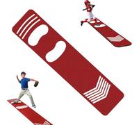 Baseball Sliding Mat,Batting Mat for Baseball and Softball Pitching Trainer,Training Non Slip Shock,with Footprint Guide,for Practice Softball Hitting Training Aid,for Indoor Outdoor Sports (red)