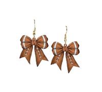 Baseball Softball Calcio Pallavolo Bow Orecchini per le Donne Bowknot Acrilico Orecchini Pendenti Game Day Sport Palla Orecchini in legno Sport Amante Fan Gioielli Regali, Acrilico Legno, Nessuna