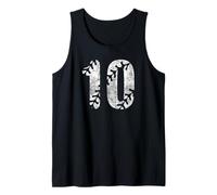 Baseball Softball Mom #10 Numero 10 Lacci Distressed Bianco Canotta