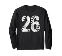 Baseball Softball Mom #26 Numero 26 Lacci Distressed Bianco Maglia a Manica