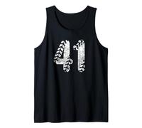 Baseball Softball Mom #41 Numero 41 Lacci Distressed Bianco Canotta