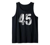 Baseball Softball Mom #45 Numero 45 Lacci Distressed Bianco Canotta