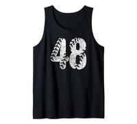 Baseball Softball Mom #48 Numero 48 Lacci Distressed Bianco Canotta