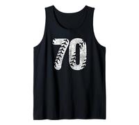 Baseball Softball Mom #70 Numero 70 Lacci Distressed Bianco Canotta