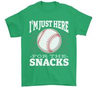 Baseball Sono Qui Solo Per Gli Snack Maglietta Uomo 100% Cotone