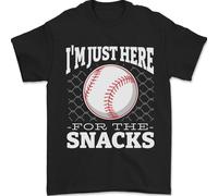 Baseball Sono Qui Solo Per Gli Snack Maglietta Uomo 100% Cotone